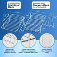 thumbnail image 3 of Air Fryer Rack Air Fryer Accessories Multipurpose Double Layer Rack, Compatible for Ninja Foodi DZ201/401, 3 of 6