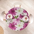 thumbnail image 4 of Ambesonne Garden Fitted Round Tablecloth, Butterflies Wildflowers Art, 56"- 60" Diameter, Olive Green and Dried Rose, 4 of 5
