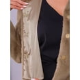 thumbnail image 5 of DARING DIVA Women's Faux Fur Cropped Snap Button Fluffy Jackets XS Khaki, 5 of 6