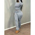 thumbnail image 5 of Women’s 2 Piece Lounge Set Casual Round Neck Long Sleeve T-Shirt and Pants Matching Outfit Clean Girl Aesthetic Spring Fall Daily Wear, 5 of 6