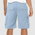 thumbnail image 5 of Elvqul Sky Blue Shorts for Men Loose Pull On Mens Shorts Print, 5 of 7