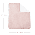 thumbnail image 5 of CREVENT Soft Plush Girls Pink and White Minky Baby Blanket, 5 of 5