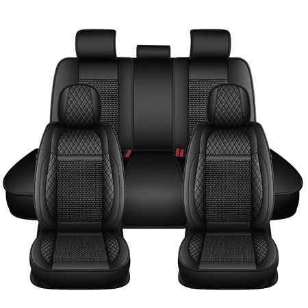 Car Seat Cover Fit for Subaru Crosstrek 2016-2025 2026 Ice Silk Leather Seat Protector Breathable Cooling Premuim Interior Accessories Black Full Sets(2 Row 5 Seat)