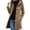Khaki, variant on Fanshiluo Women's Hooded Mid Length Single Breasted Coat, Casual Outerwear with Pockets for Fall Winter,Size S-3XL