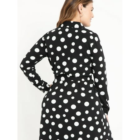 eloquii elements midi shirtdress polka dot plus walmart
