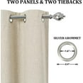thumbnail image 3 of CAROMIO Room Darkening Blackout Curtains Thermal Insulated Blackout Curtains for Bedroom, 52"W x 72"L 2 Panels, Beige, 3 of 7