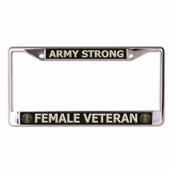 Female Veteran Army Strong Chrome License Plate Frame