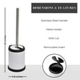 thumbnail image 5 of White Toilet Brush Set with Stainless Steel Handle, Folding Lid and Removable Insert - Compact Design for Modern Bathrooms, 5 of 7