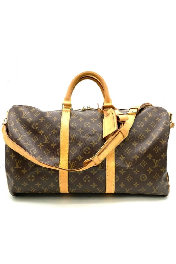 Pre-Owned Louis Vuitton Keepall 50 Boston Bag, Monogram Canvas and Leather, M41416, Brown with...
