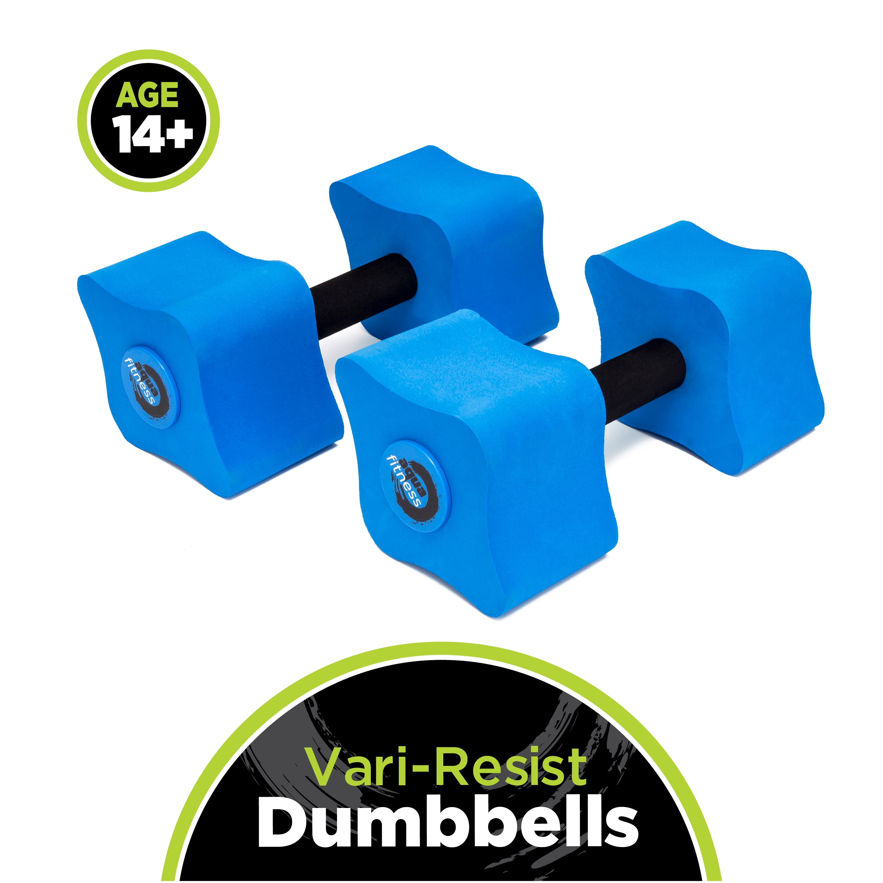 Aqquatix Aqua Fitness Green Dumbells Pair For Water Aerobics Strength Training 