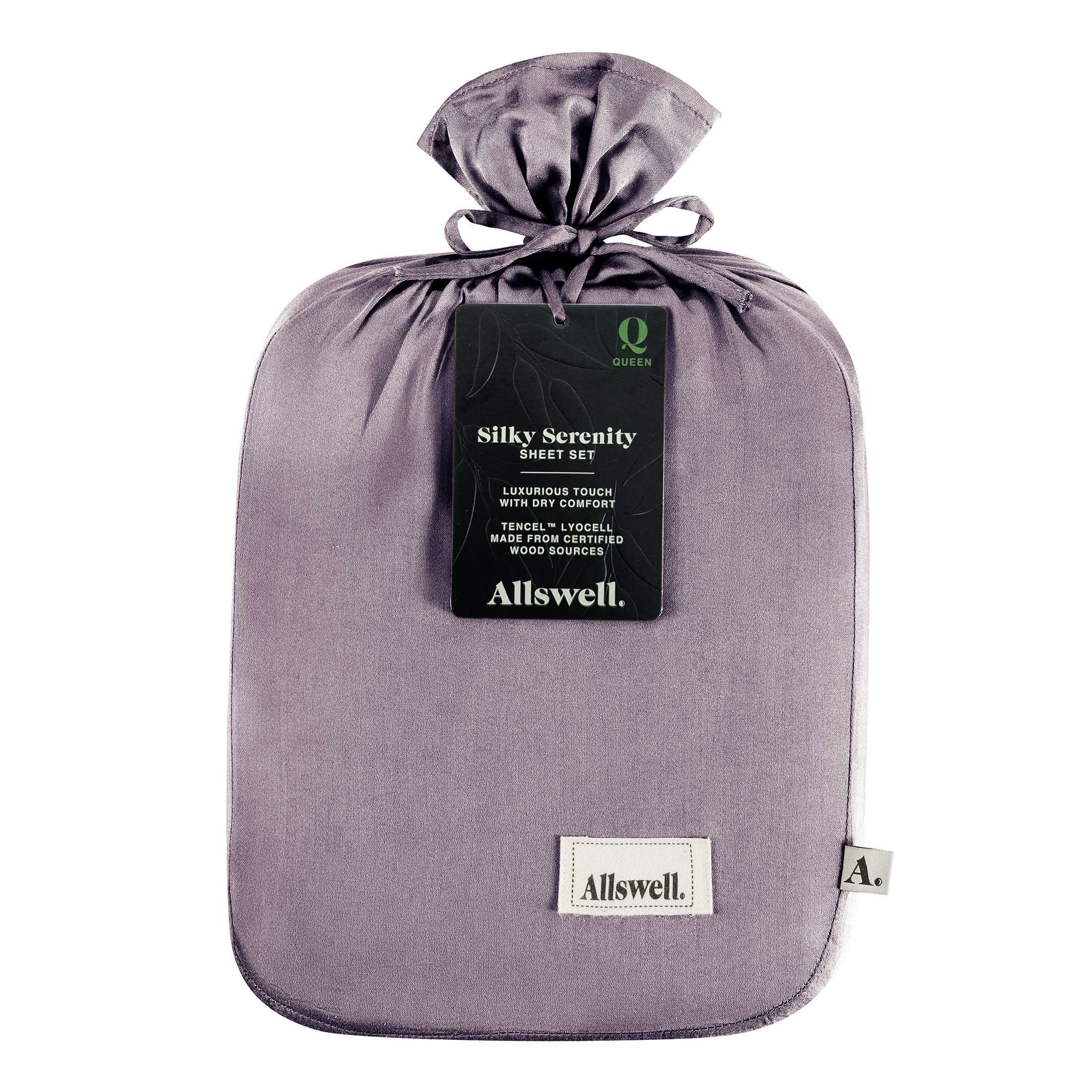 Allswell Silky Serenity 4-Piece 100% TENCEL Bed Sheets Set, Hazy Purple, Queen