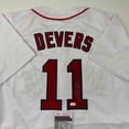 thumbnail image 2 of Autographed/Signed Rafael Devers Boston White Baseball Jersey JSA COA, 2 of 4