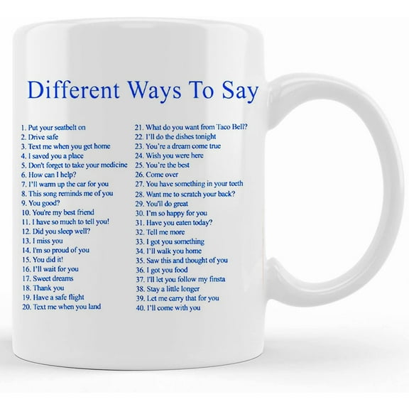 Different Ways To Say I Love You Mug, Funny Gift For Boyfriend, Valentine Gift For Him, Boyfriend Valentine Mug, Romantic Gift For Him, Ceramic Novelty Coffee Mugs 11oz, 15oz Mug, Tea Cu