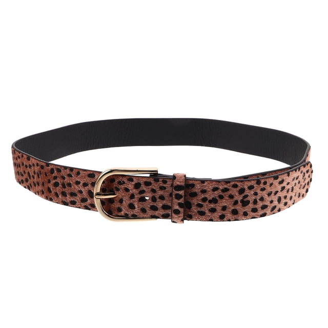 Hytrove Cinturón Mujer Con Estampado De Leopardo Café Estilo Vintage Ancho Con Pin Para Jeans Y