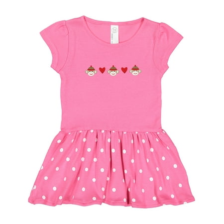 

Inktastic Sock Monkey Heart Border Gift Toddler Girl Dress