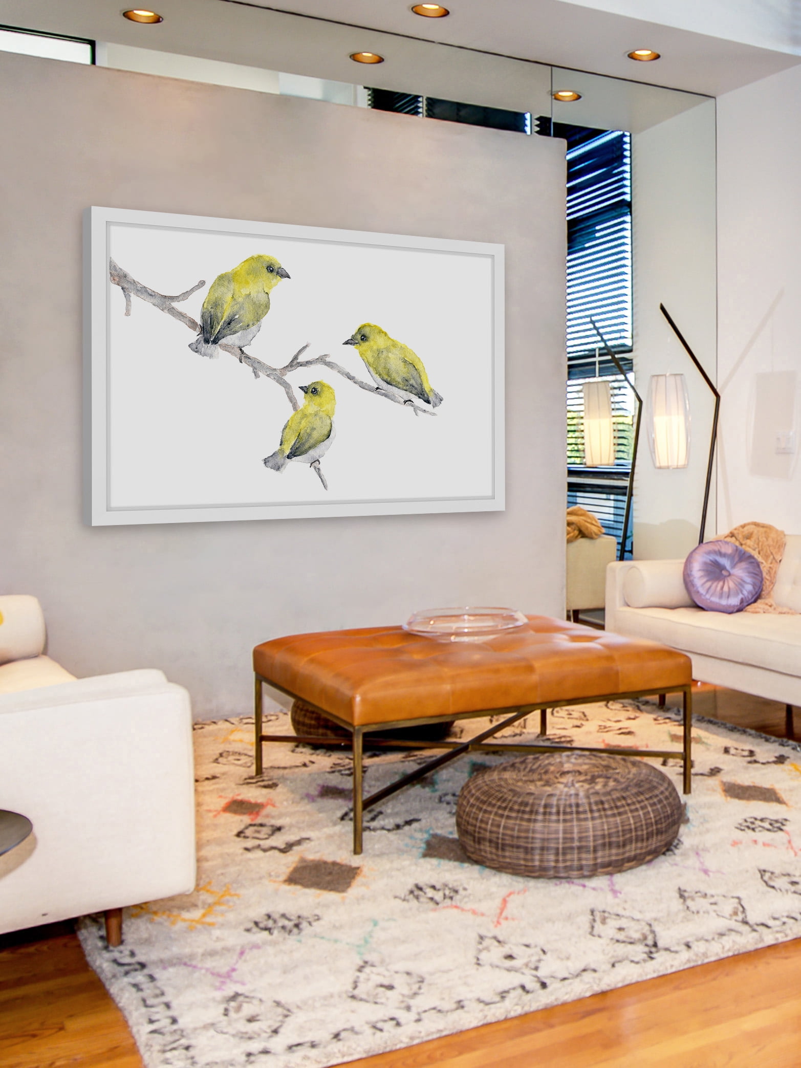 "Yellow Birds" Framed Painting Print