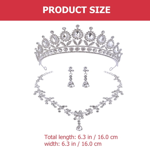 ELAYARD Zinc Alloy Bridal Crowns with Rhinestones for Wedding Jewelry