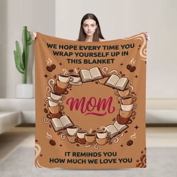 Mom Throw Blanket Flannel Charming Garden Florals Design All Season Throw Soft Warm Plush Home Decor for Couch and Bed 60x50