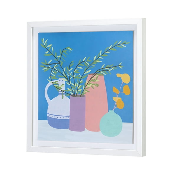 Crystal Art Gallery Colorful Vases Framed Digital Print 16"x16"