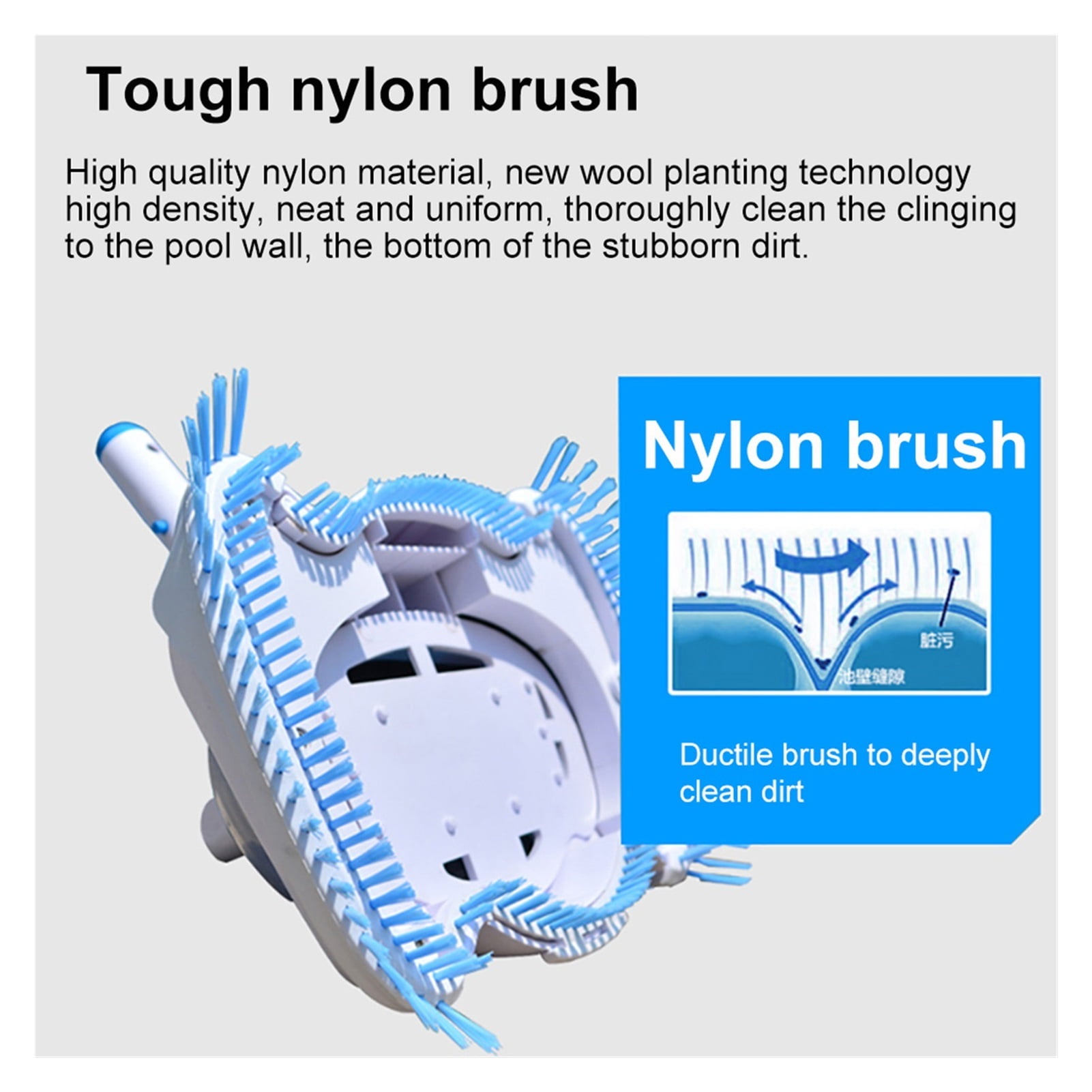 Adjustable Angle Swimming Pool Suction Vacuum Cleaner Head Pond Cleaning Tool For Swimming Pools Hot Springs Spa Aquarium ,Great Suction Power