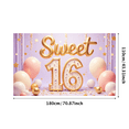 thumbnail image 3 of Elegant Design Sweet 16 Birthday Celebration Sparkling Decoration Sweet 16 Banner Elegant Pink Balloon Backdrop for Teen Party Indoor Celebration Photo Shoot, 3 of 7