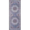 thumbnail image 4 of GLN Rugs Saphirya Indoor, Machine Washable Area Rug 2'6"x7' Turkish Navy/Off, 4 of 8
