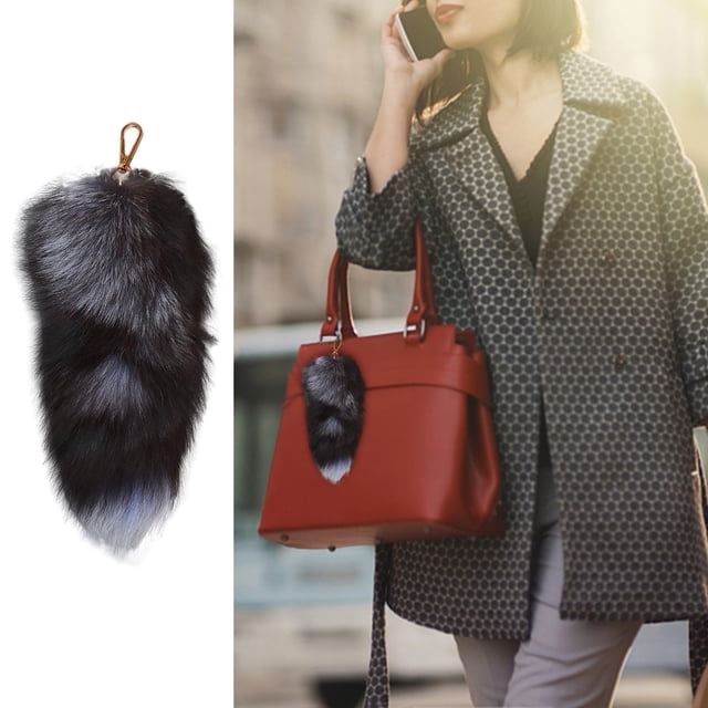 Porte-clés 3D Mignon Porte-Clés Queue Accessoires à Pompons pour Femmes