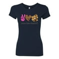 thumbnail image 3 of Peace Love Baseball Sports Womens Slim Fit Junior Tee, Navy, X-Large, 3 of 5
