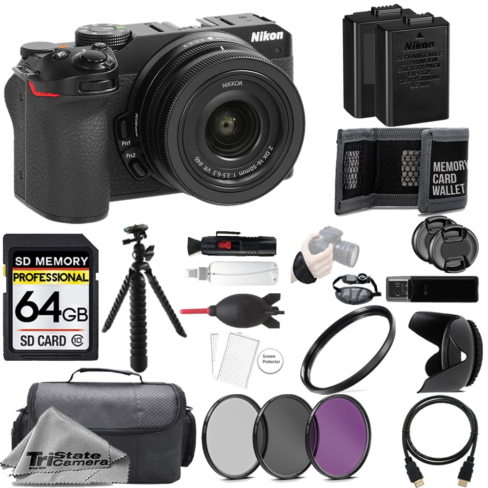 Nikon Z30 Mirrorless Camera +1650mm Lens + 64GB + Extra Battery+ 3 PC
