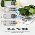 thumbnail image 2 of Etekcity Kitchen Scale, Digital Food Scale, with Removable Bowl, Silver, EK5150, 2 of 7