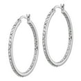 thumbnail image 2 of Auriga Fine Jewelry 925 Sterling Silver Platinum-plated Diamond In/Out Round Hoop Earrings for Women, 2 of 6