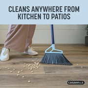 Casabella Power Core Broom 11 Brush Width & Dustpan w/ Integrated Scraper & Rubber Lip 53 Length