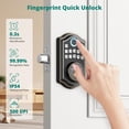 thumbnail image 2 of AkaGear Cerradura de puerta de entrada sin llave con control de aplicación - Cerradura de puerta con teclado electrónico con huella digital, cerraduras inteligentes para puerta delantera, bloqueo auto, 2 of 5