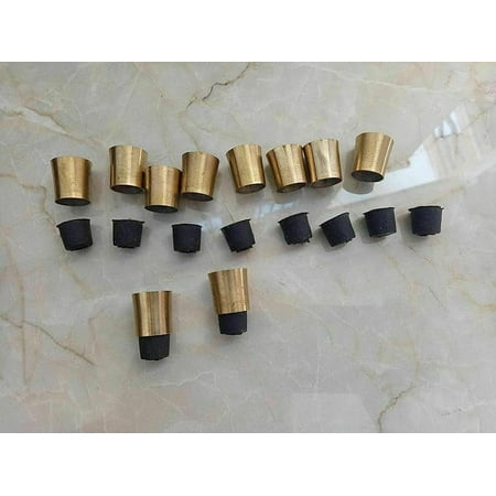 Asmara Nautical Brass Cane Spare Tip - Set of 10: Enhance and Restore Your Walking Stick - Solid Brass Construction Walking Cane - Nostalgic Vintage Cane Accessories Collection