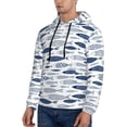 thumbnail image 3 of Xecao Blue Fish Pattern Men's Adult Pullover Hoodie,Hooded Sweatshirt-4X-Large, 3 of 7