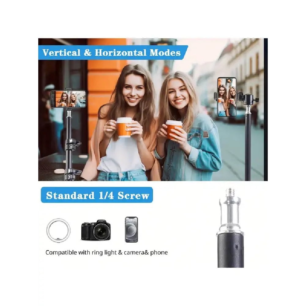 1pc 63-inch With Foldable Tripod &  Phone Holder clip 160.02 Cm Multifunctional Tripod, Tripod For Phone And Camera