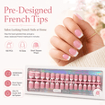 thumbnail image 4 of Morovan French Tip Press On Nails: 150 Pcs Pink Short Square Soft Gel False Nail Tips, DIY Nail Art Kit for Women, 4 of 9