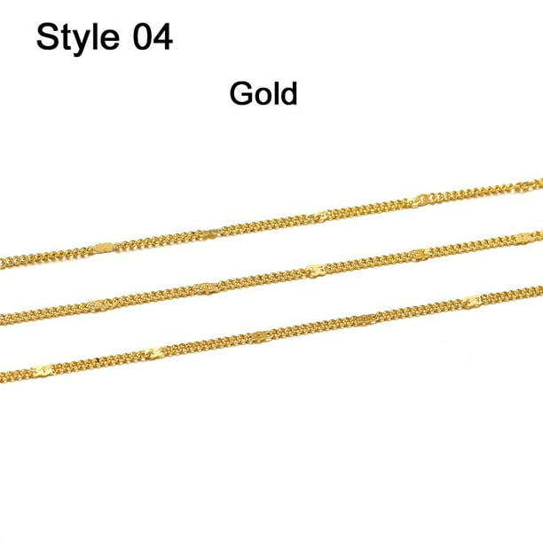 5 m/lote 1,3-2,5mm oro rodio cobre a granel fino collar cadena para DIY fabricación de joyas suministros cadenas accesorios Tan Jianjun unisex