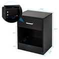 thumbnail image 3 of Hassch 2-Tier Black Nightstands (2 Pack), Compact Bedside Table with Top Drawer & Open Shelf, Durable Density Board, Easy Assembly for Small Spaces (15.8"L x 11.8"W x 19.7"H), 3 of 9