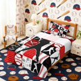 thumbnail image 3 of Erosebridal Red Black Baseball Twin Sheet Sets, Sport Bedding for Boys and Girls, 3 Pieces, 1 Flat Sheet, 1 Fitted Sheet and 1 Pillowcase, 3 of 6