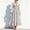 Gray, variant on NTACZA Summer Dress Maxi Elegant Pleated V-Neck Faux-Wrap Long Sleeve Ruched Waist Floral Dressy Puff Relaxed Fit Wedding Cocktail Party Green L