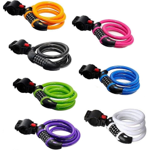 Bike Lock, High Security, 5 Digit Resettable Combination Coiling Cable Lock Best For Bicycle Outdoors, 1.2mx12mm,blue