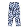 thumbnail image 5 of Naloa Blue Ink Flowers Print Women’s Ultra-Soft Comfy Pajama Lounge Pants with Pockets & Drawstring, 5 of 8