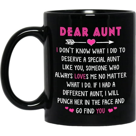 

Best Aunt Ever Cup Black Mug 11Oz Aunt Gifts from Niece and Nephew BAE Best Aunt Ever Mug First Time Aunt Gifts Birthday Mother Coffee Mug for Aunt