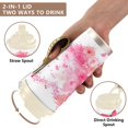 thumbnail image 4 of 500ml Stainless Steel Coffee Mug with Portable Beige Strap Vacuum Insulated Ceramic Coated Coffee Tumbler Floral Heart with Pink Glitter, 4 of 8