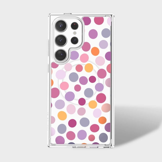 Caseco Samsung Galaxy S24 Ultra Purple Polka Dots Clear Case