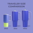 thumbnail image 4 of HydroJug Traveler - Botella de agua con asa y pajita abatible - Cabe en portavasos, vaso resistente a fugas, reutilizable, aislado, de acero inoxidable y base de goma - Regalos para mujeres y hombres, 4 of 4