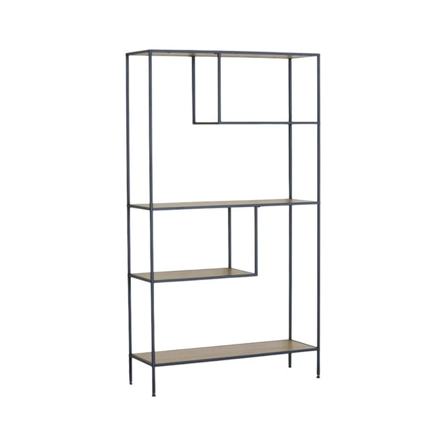 Ilios Innova | Librero Decorativo Moderno Industrial con 4 Niveles - Estantería Minimalista para Libros y Adornos, Estructura Metálica y Repisas de MDF.
