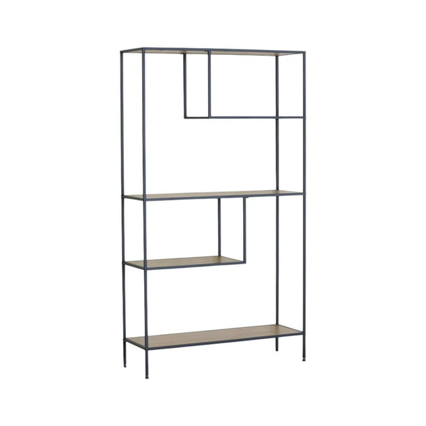Ilios Innova | Librero Decorativo Moderno Industrial con 4 Niveles - Estantería Minimalista para Libros y Adornos, Estructura Metálica y Repisas de MDF.