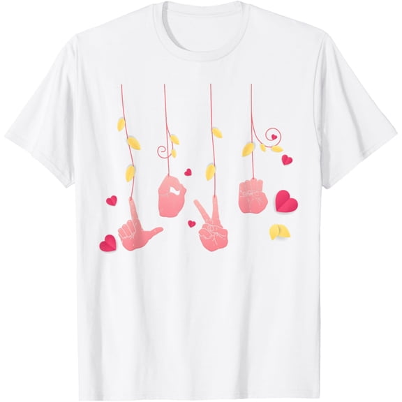 Exquisite and comfortable-ASL Sign Language Love Hand Valentines Gift T-Shirt